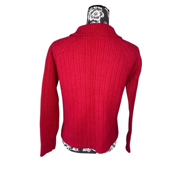 NorthCrest Lambswool Full Zip Knit Sweater Winter Workwear Size Small Red - Picture 2 of 10